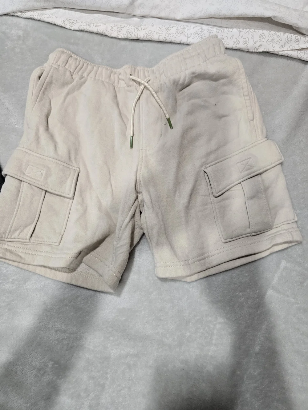 Old Navy Cargo Drawstring Shorts - Black & Cream